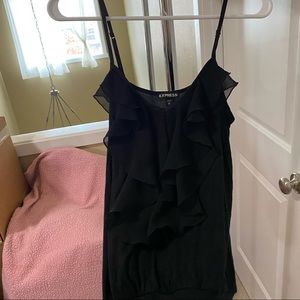 Black chiffon ruffled tank top 🖤